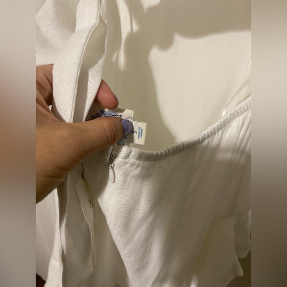 Francesca's Wyonnah Back Tie Ruffle Mini Dress- White Mini Dress small - Picture 7 of 14